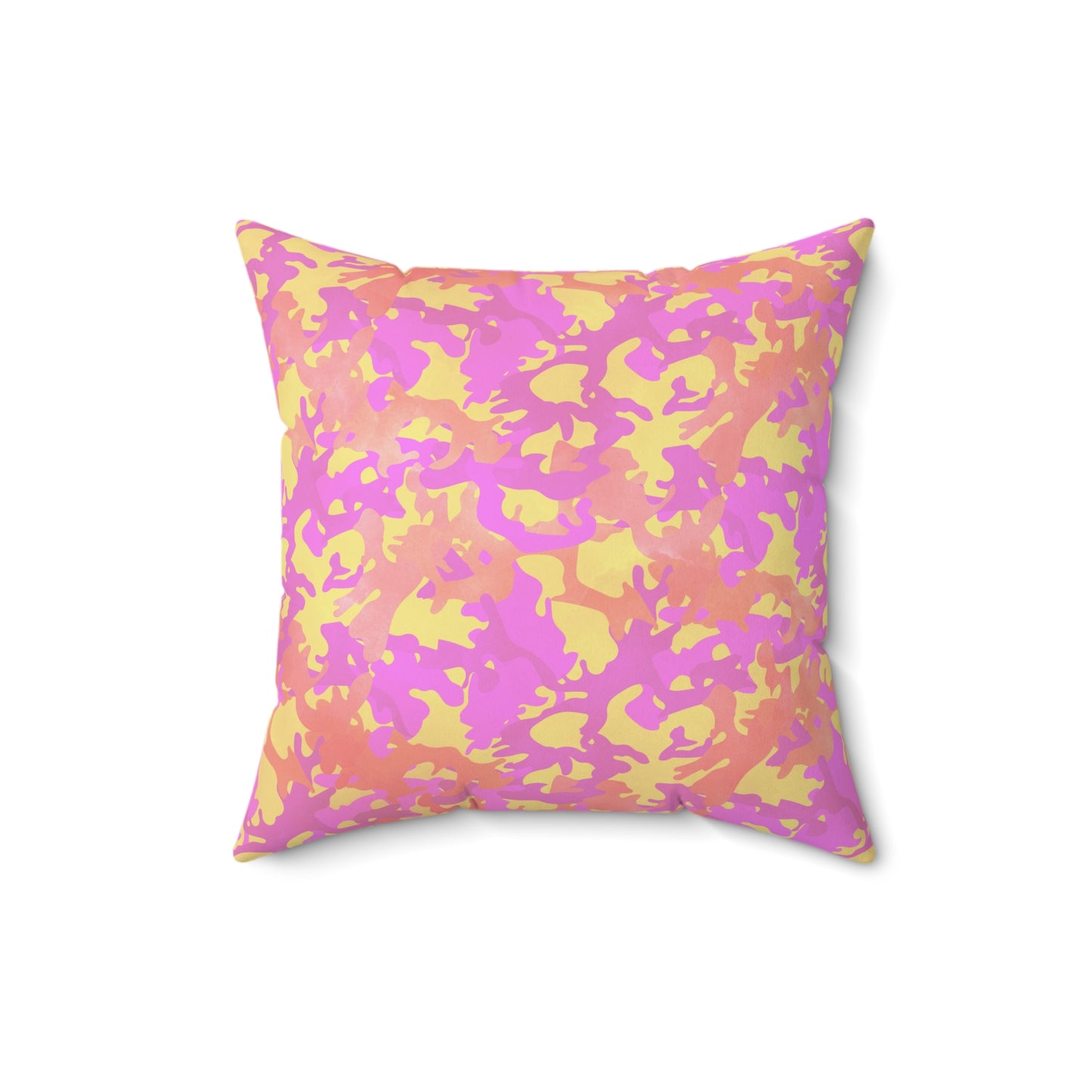 Sunset Sorbet Camo Throw Pillow