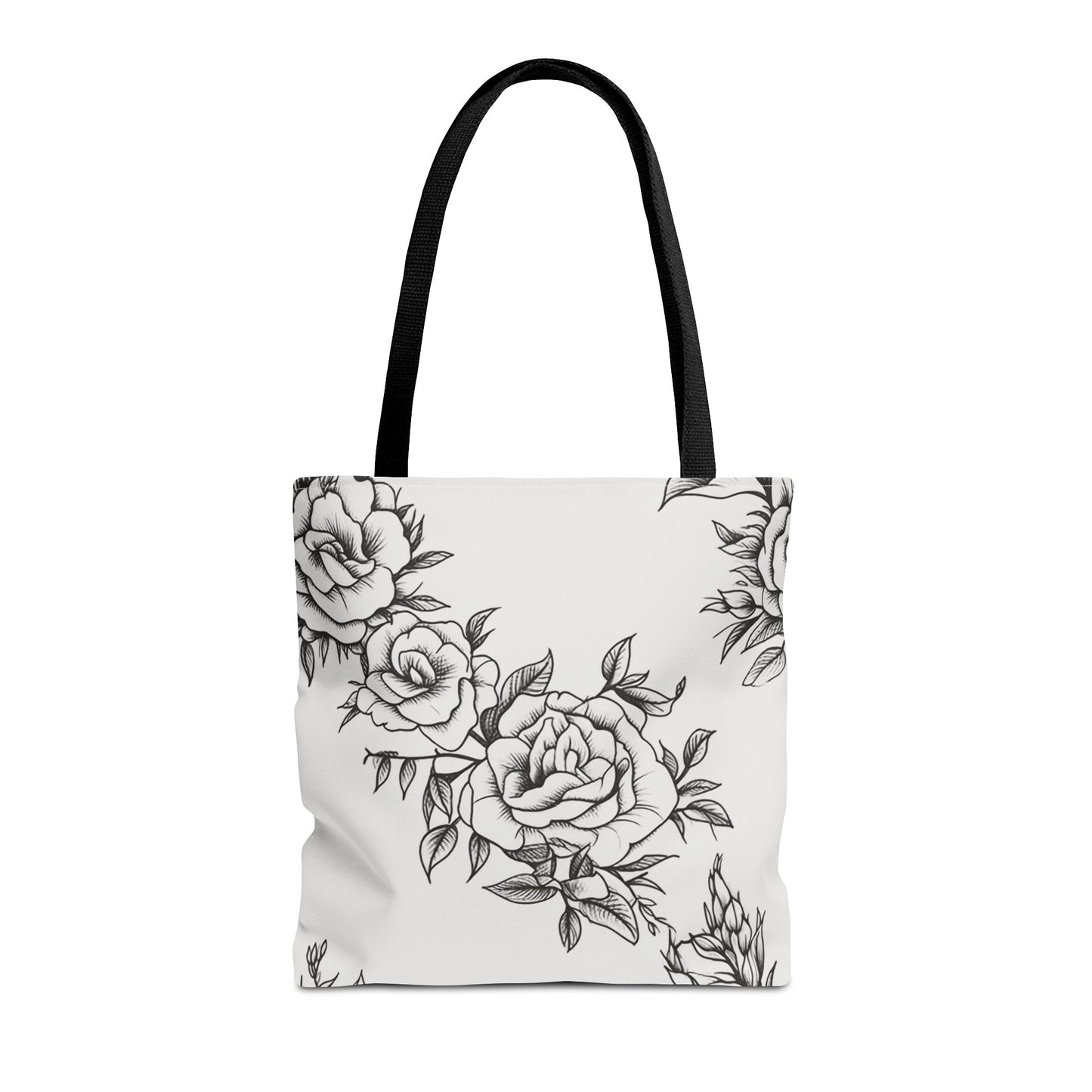 Midnight Rose Sketch Canvas Tote Bag