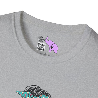 Mom (Teal/Pink Cheetah Print) Adult T-shirt