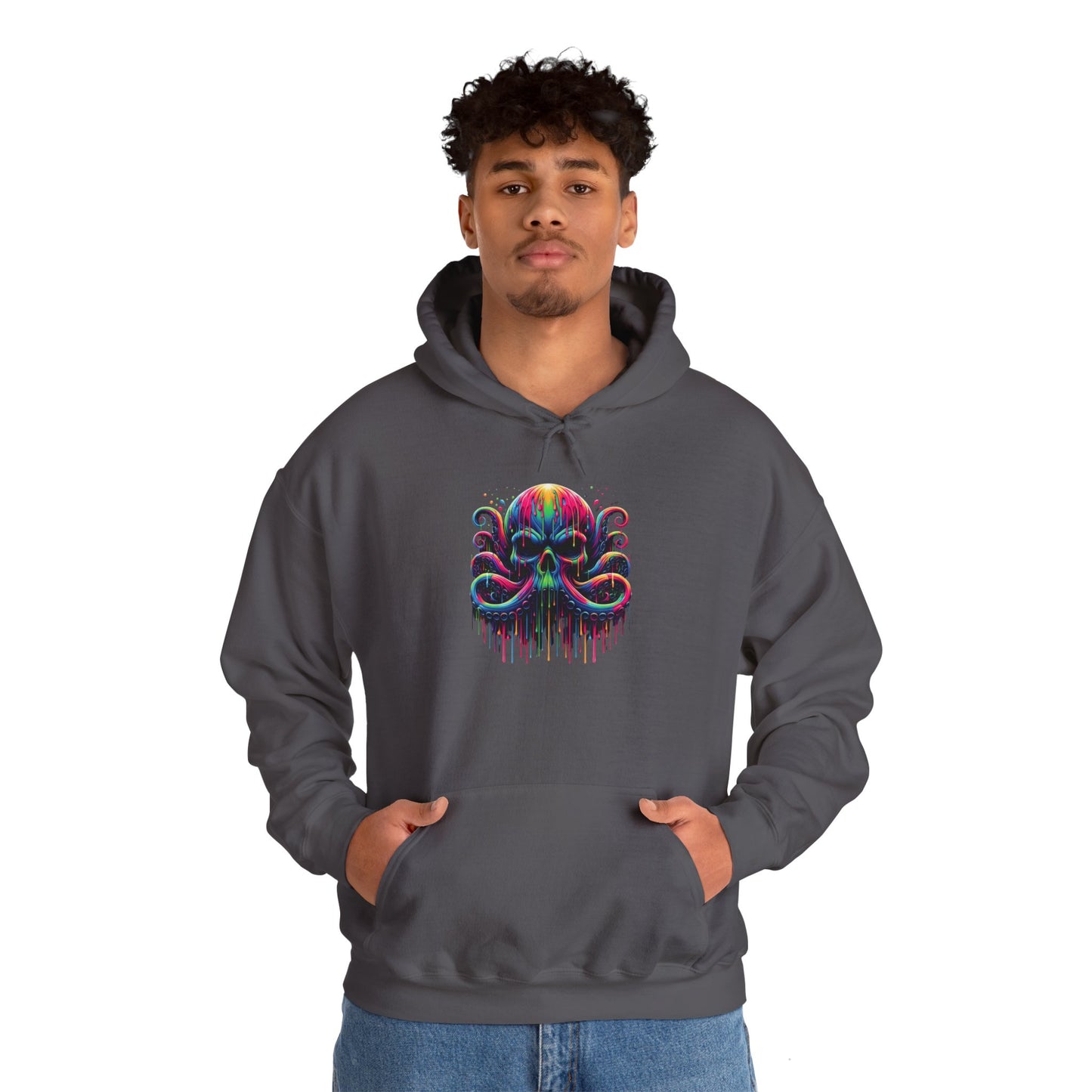 Colorful Skeleton Octopus Heavy Blend™ Hooded Sweatshirt