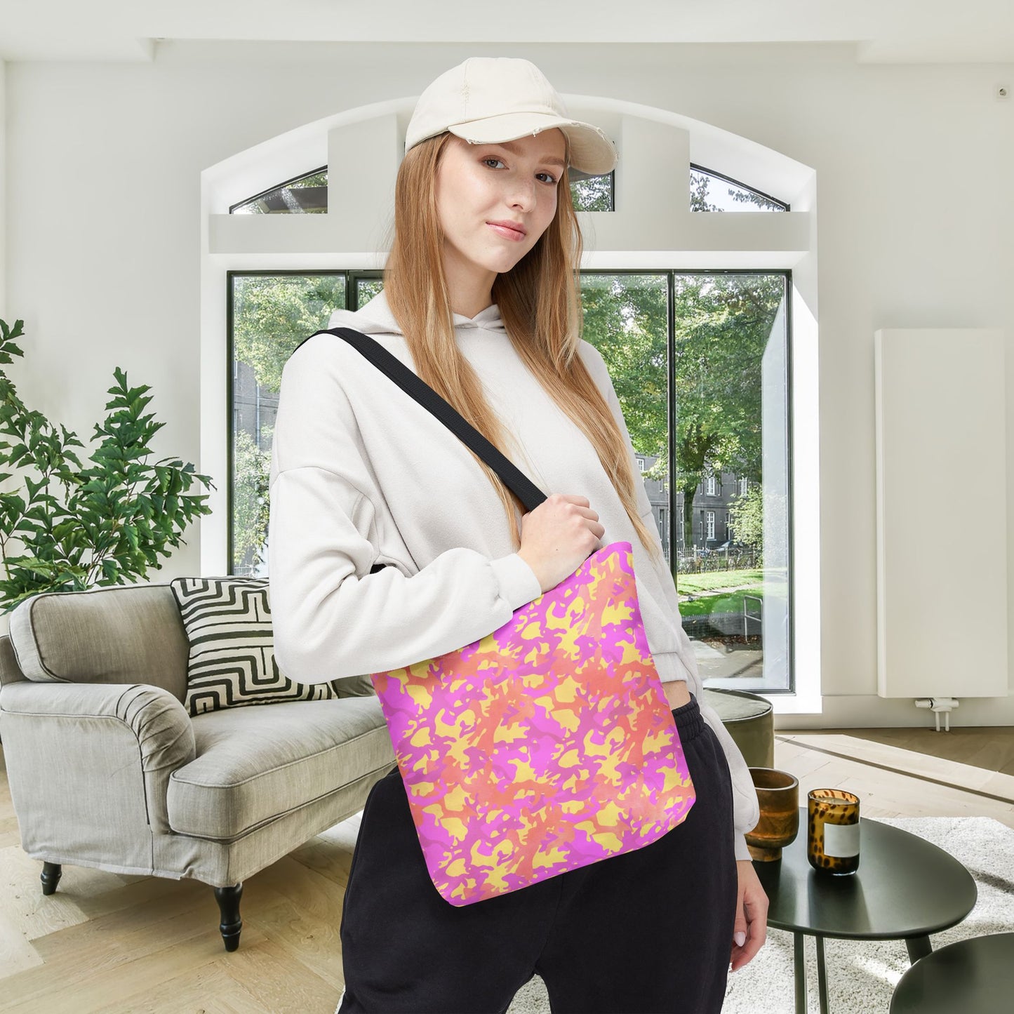 Sunset Sorbet Camo Canvas Tote Bag