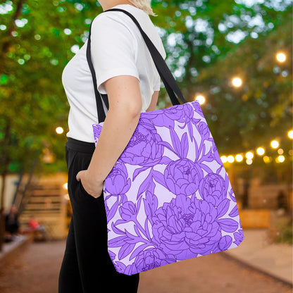 Lavender Peony Symphony Canvas Tote Bag