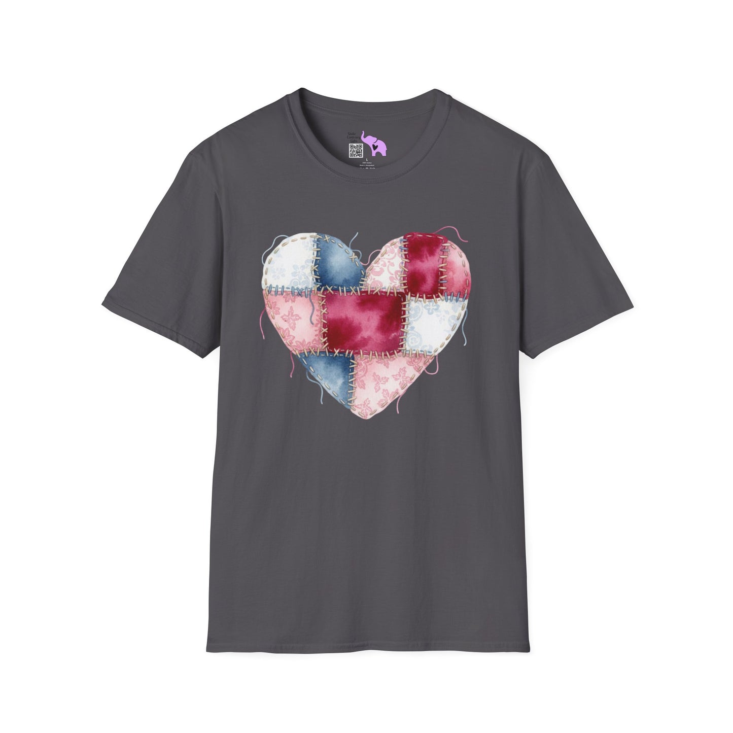 Patchwork Quilt Heart Adult T-shirt