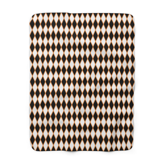 Black & White Harlequin Fleece Blanket