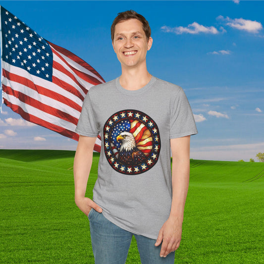 Stained Glass Eagle Adult T-shirt