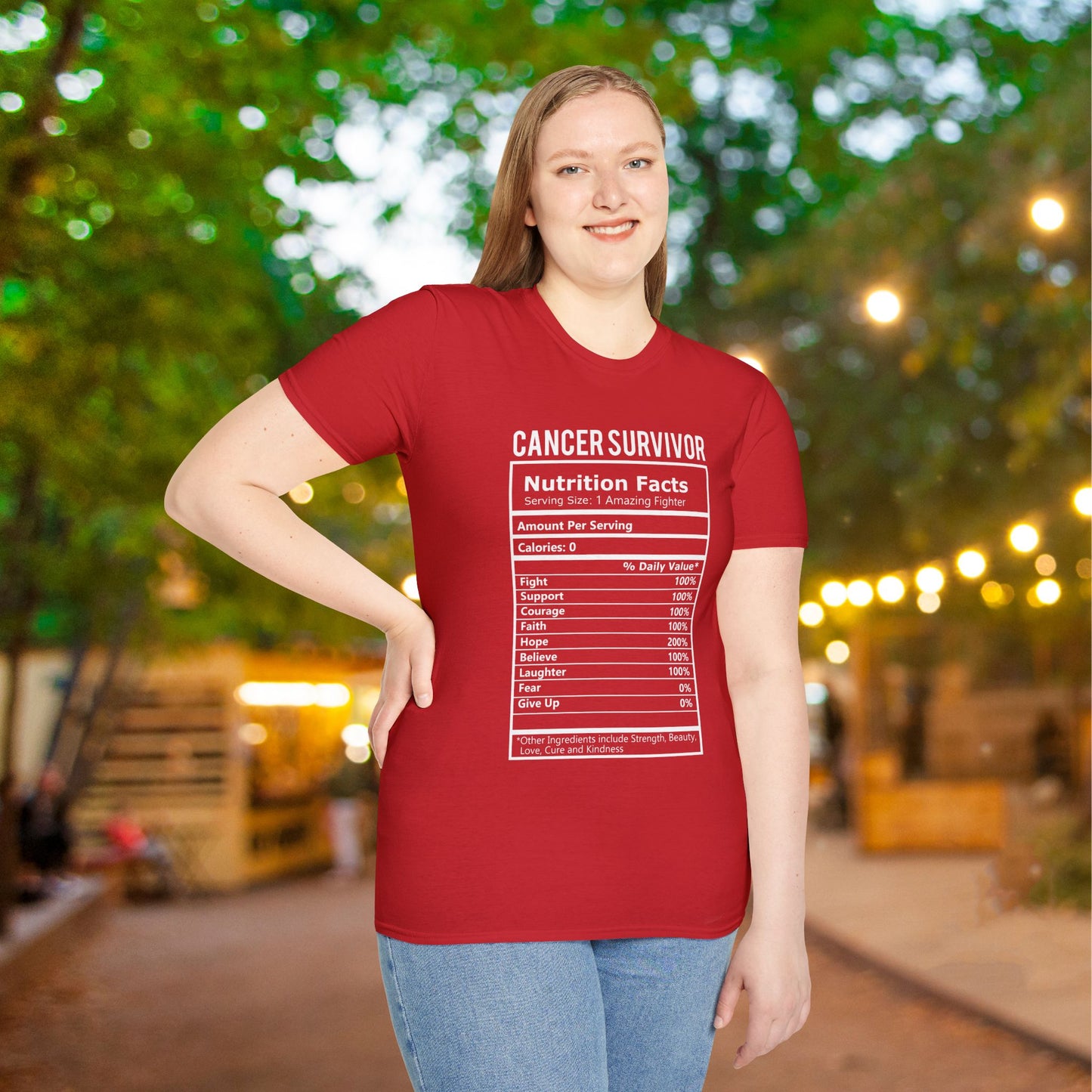 Cancer Survivor Nutrition Facts Adult T-shirt