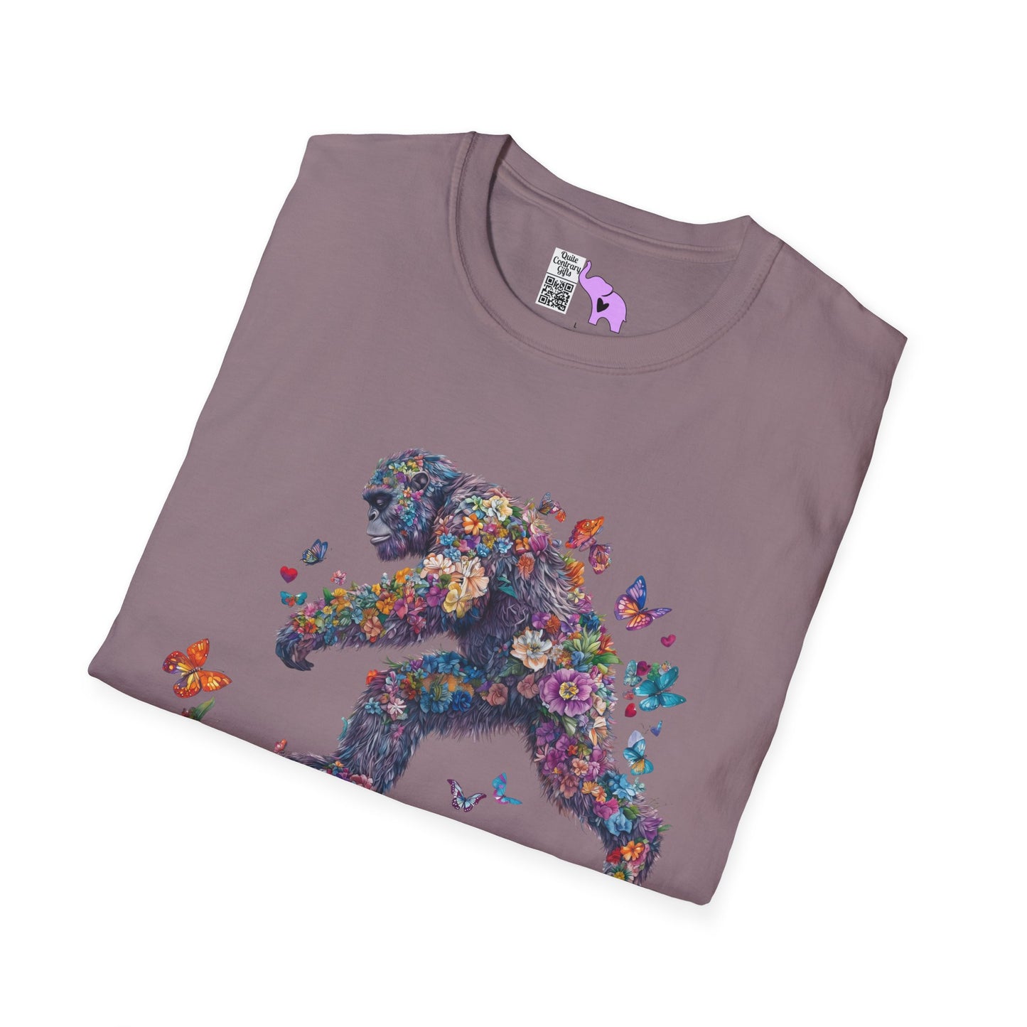 Flowers & Butterflies Bigfoot Adult T-shirt