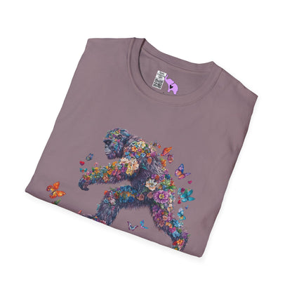 Flowers & Butterflies Bigfoot Adult T-shirt