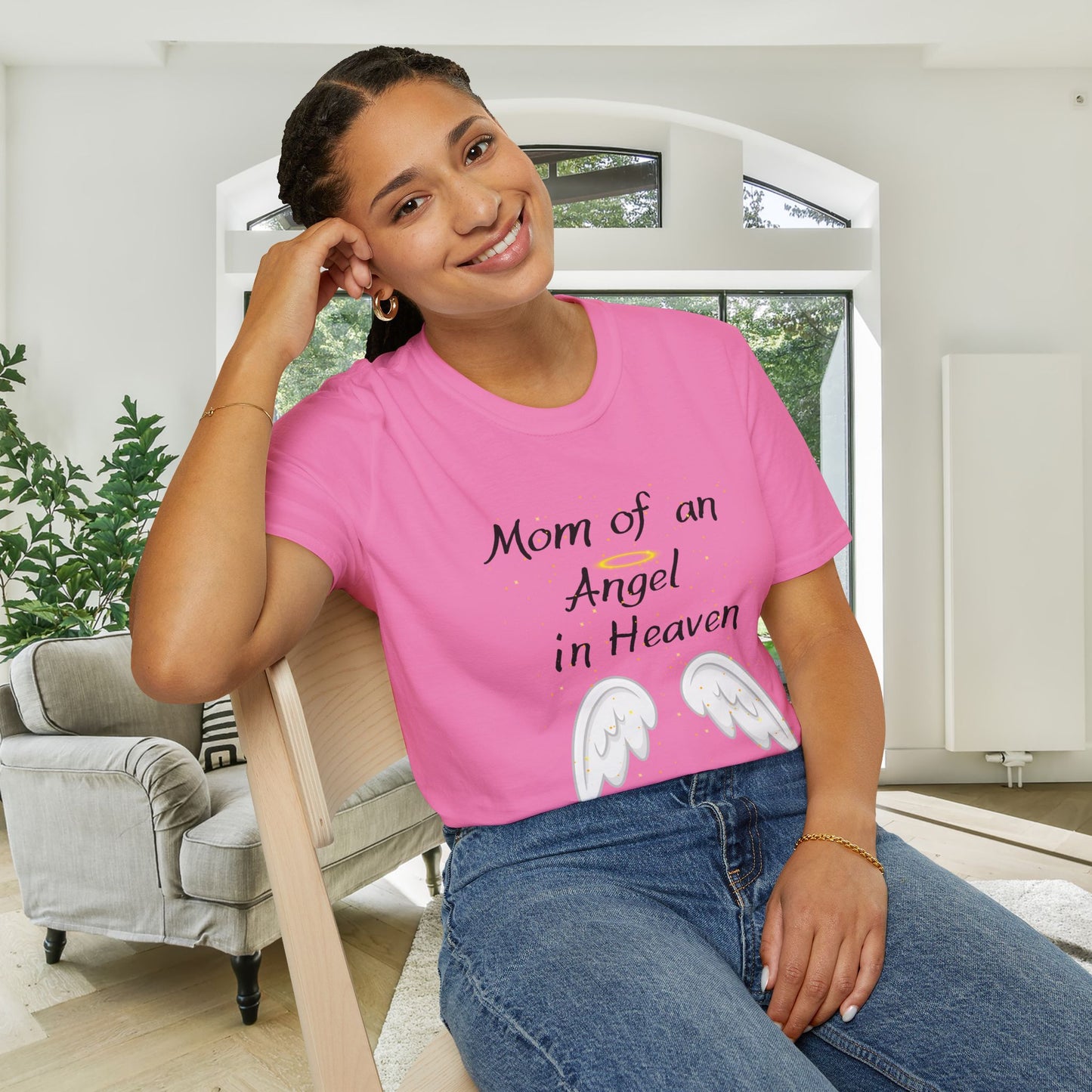 Mom of an Angel in Heaven Adult T-shirt