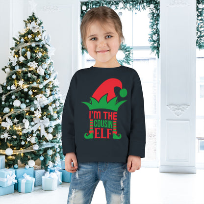 I'm The Cousin Elf Toddler Long Sleeve Tee