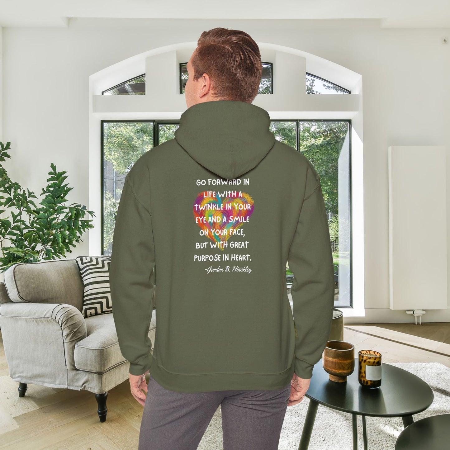 Go With Purpose In Heart Heavy Blend™ Hooded Sweatshirt