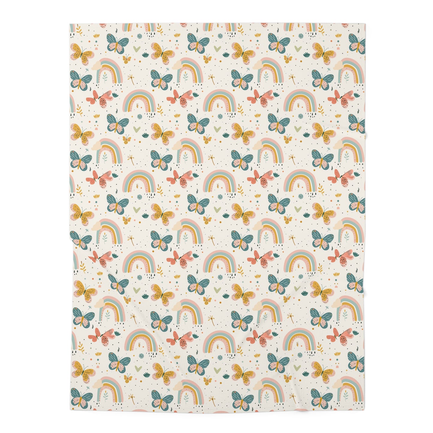 Whispering Wings & Rainbows Baby Swaddle Blanket
