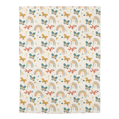 Whispering Wings & Rainbows Baby Swaddle Blanket