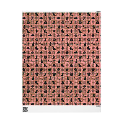 Christmas Quotes and Shapes Striped Wrapping Paper