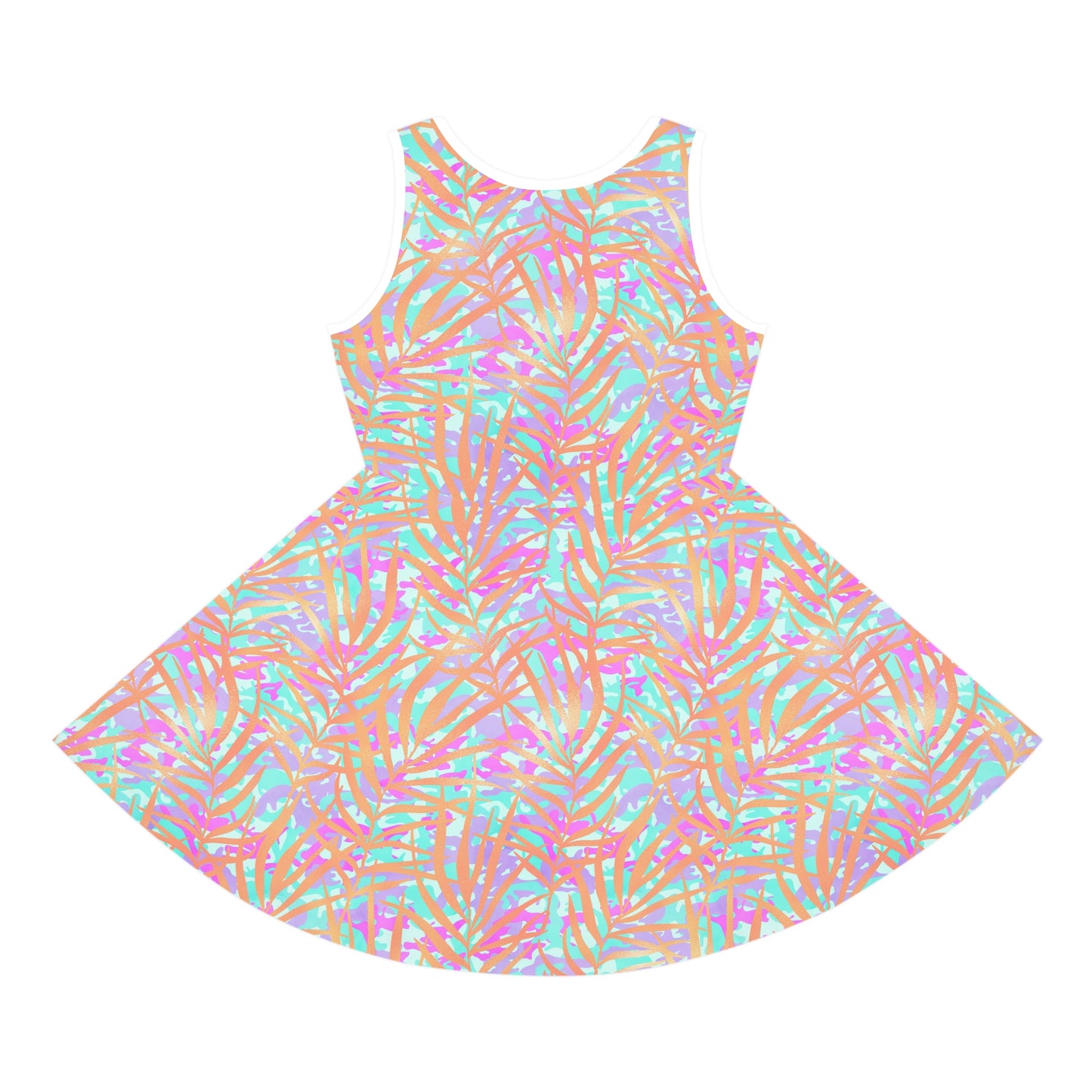 Tropical Sunset Palms Girls' Sleeveless Sundress