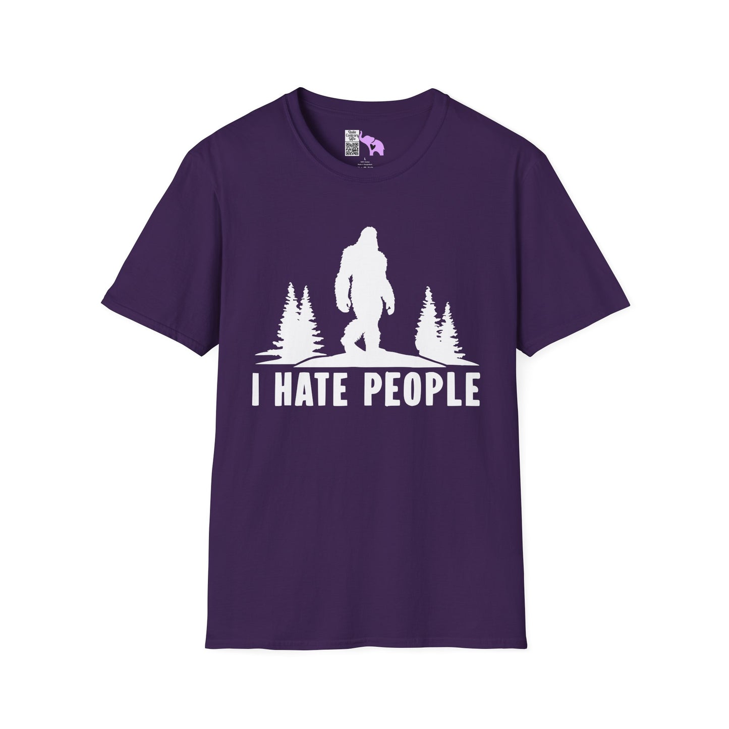 Bigfoot: I Hate People Adult T-shirt