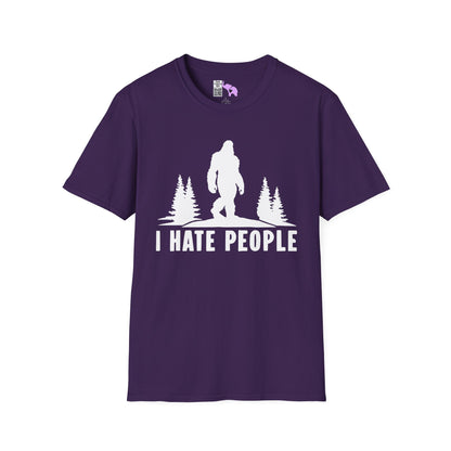 Bigfoot: I Hate People Adult T-shirt