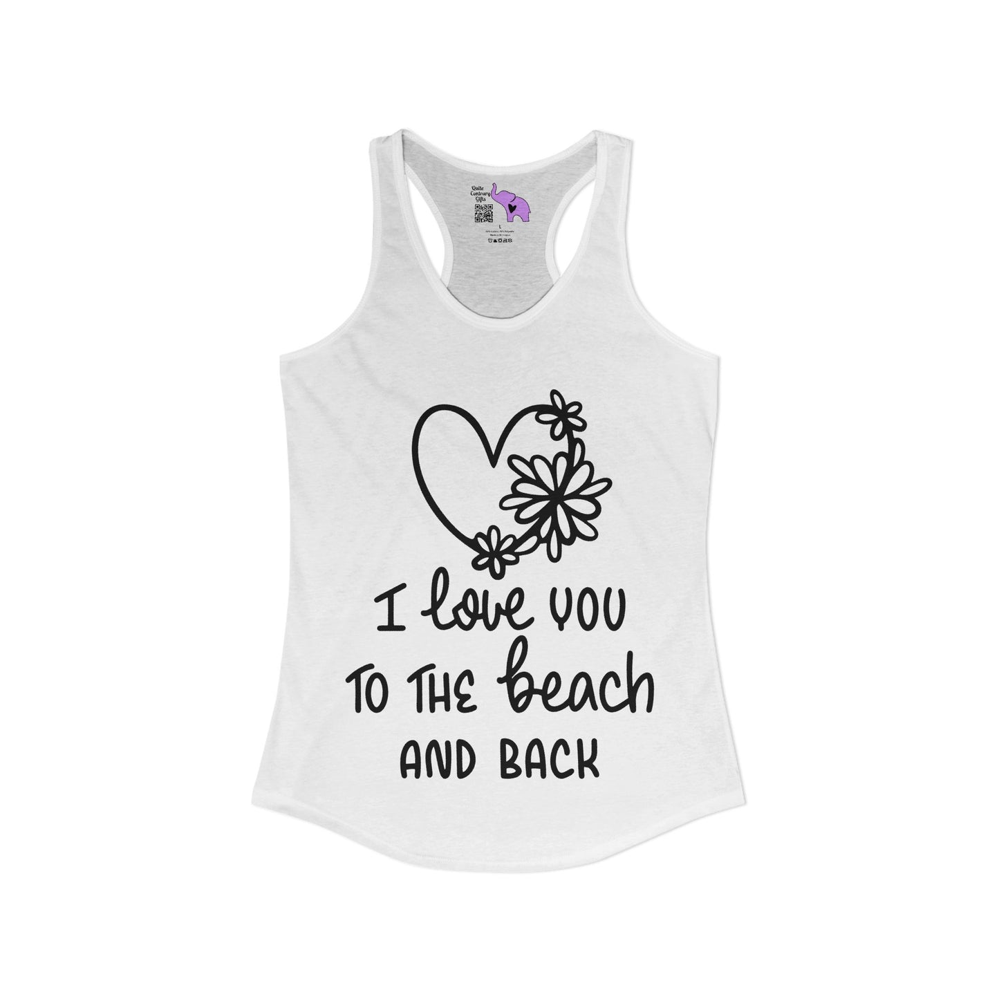 I Love You To The Beach Women's Ideal Racerback Tank