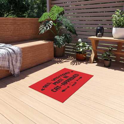 All Visitors Must Be Cat-Approved Fabric No Slip Doormat