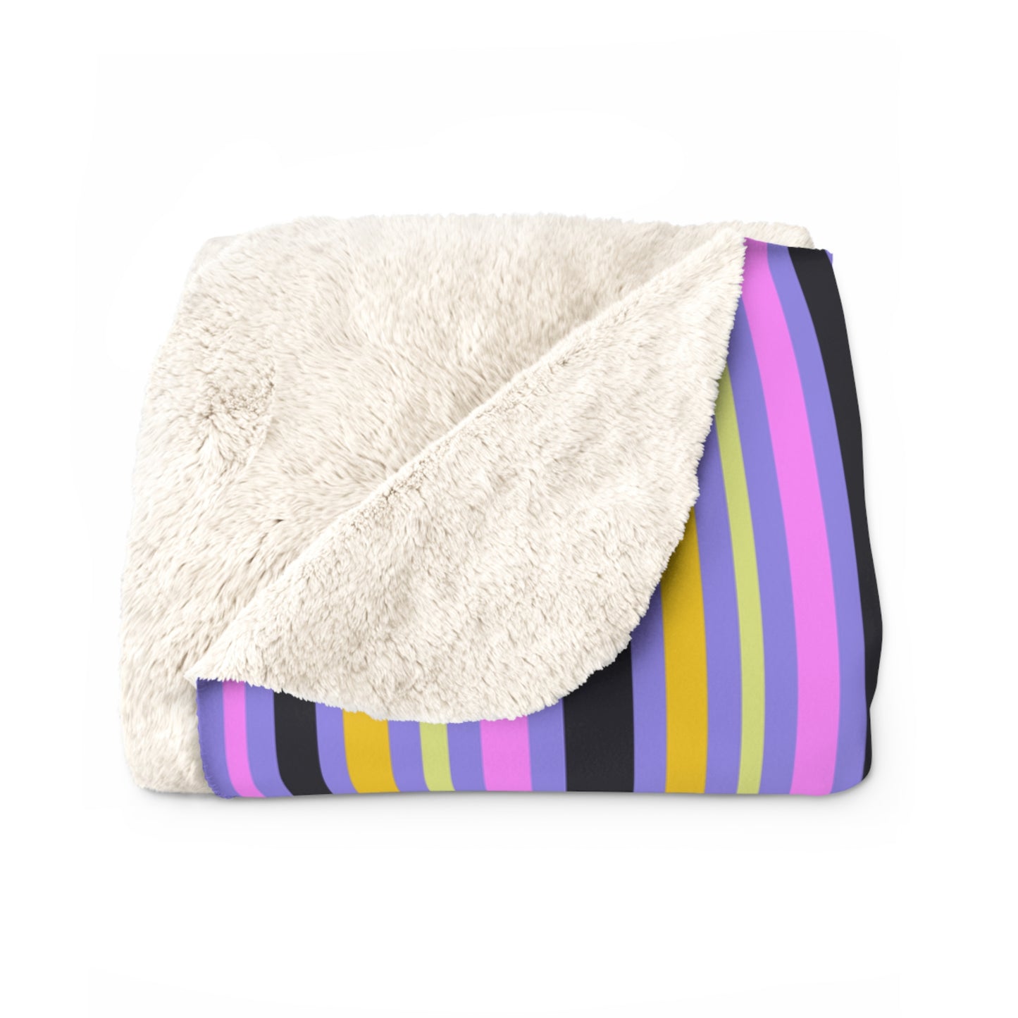 Midnight Pop Stripes Fleece Blanket
