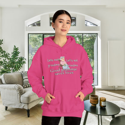 Let's Eat, Grandma Grammar Saves Lives Heavy Blend™ Hooded Sweatshirt