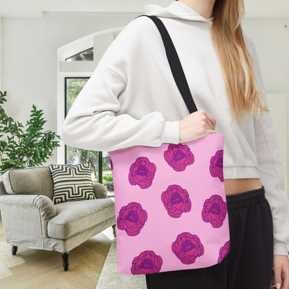 Rosy Dream Peonies Canvas Tote Bag