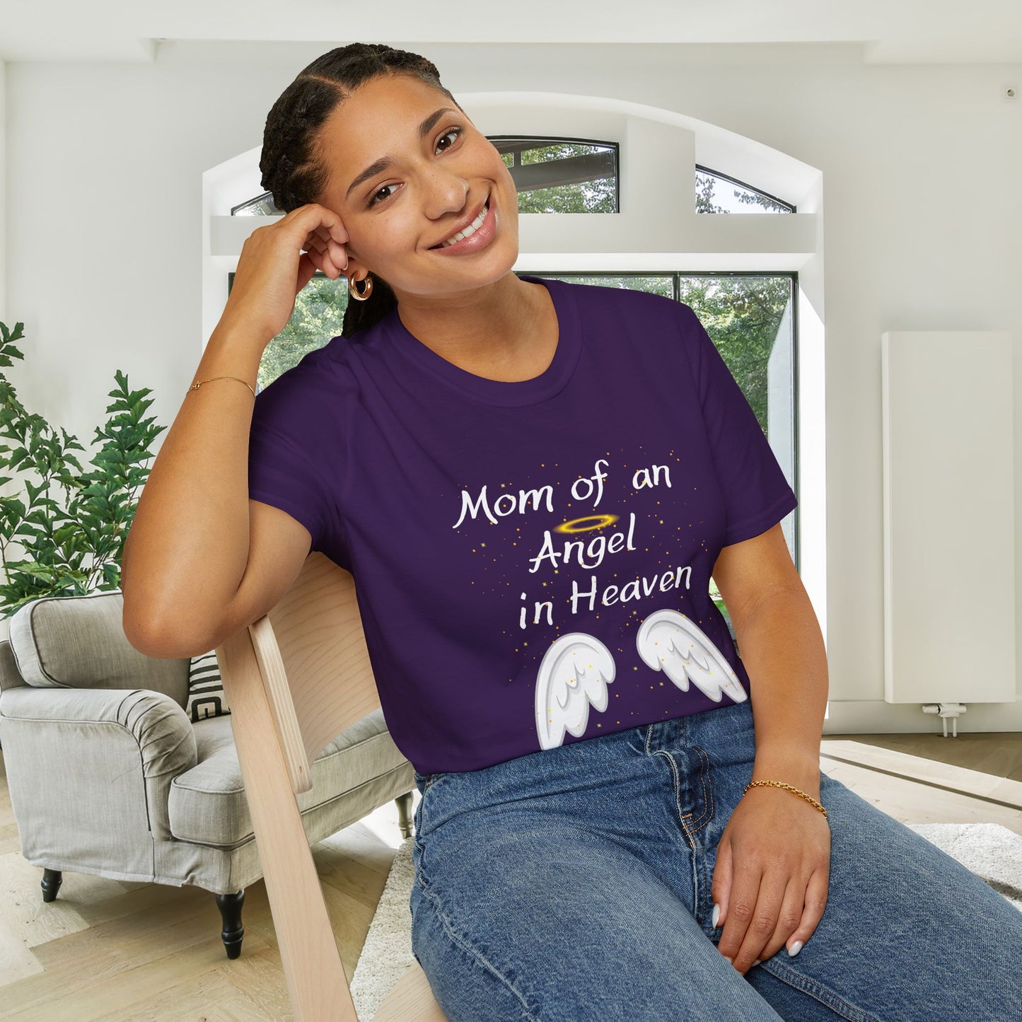 Mom of an Angel in Heaven Adult T-shirt
