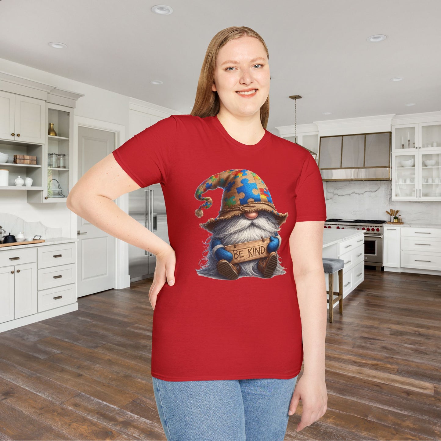 Be Kind Autism Awarness Gnome Adult T-shirt