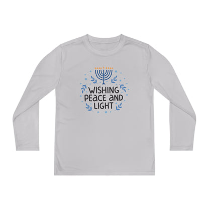 Hanukkah Wishing Peace & Light Youth Long Sleeve Tee