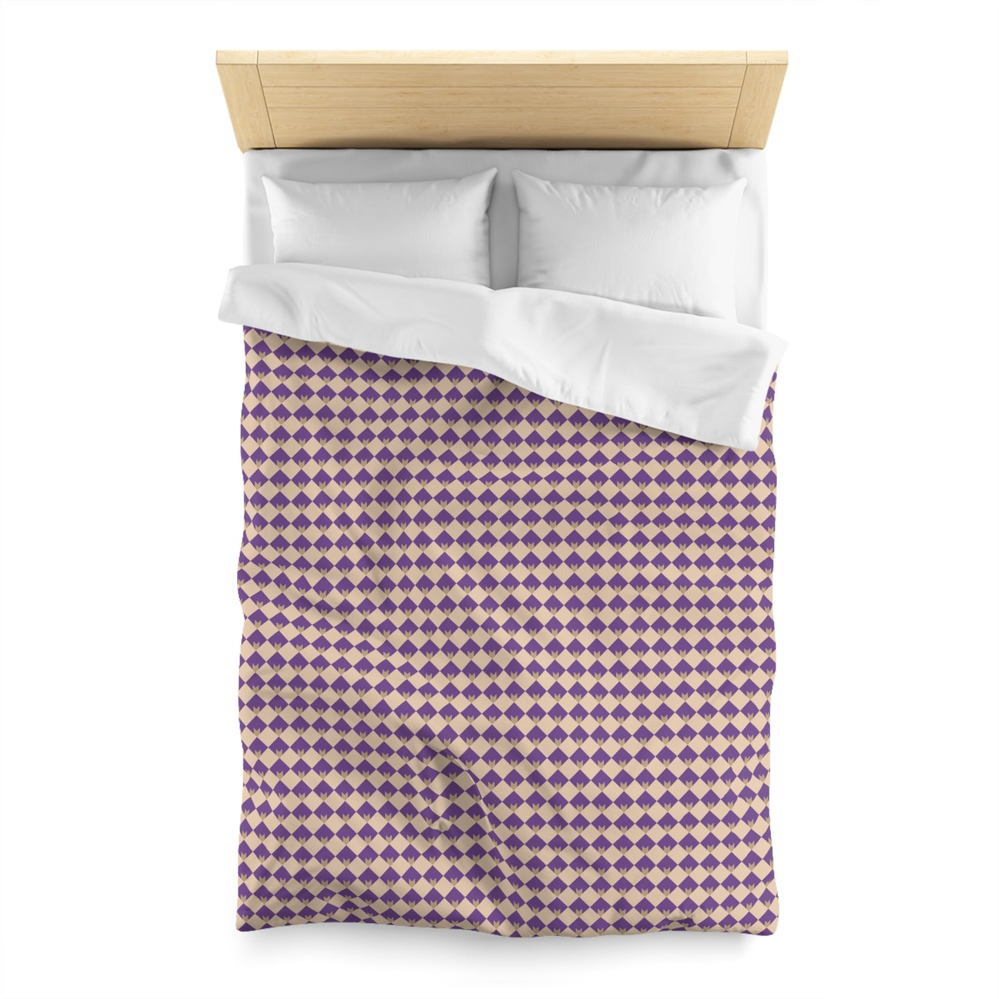 Diamond Bloom-Amethyst & Cream Microfiber Duvet Cover