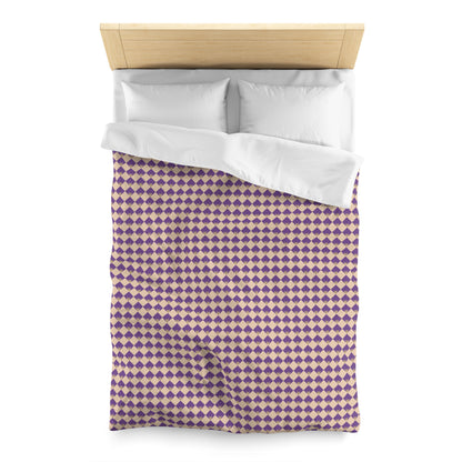 Diamond Bloom-Amethyst & Cream Microfiber Duvet Cover