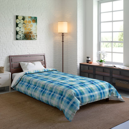Ocean Sunset Plaid Comforter