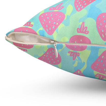 Strawberry Breeze Throw Pillow