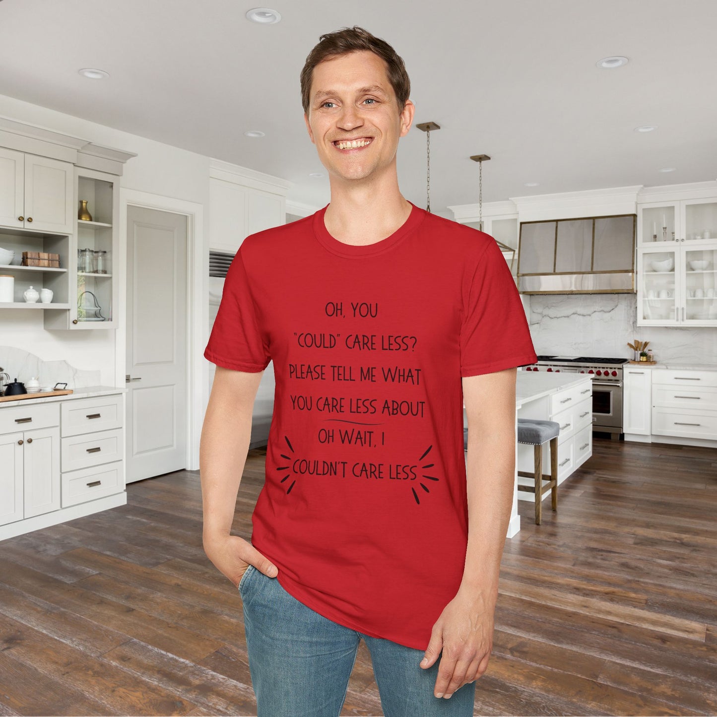 Couldn't Care Less Grammar Adult T-shirt