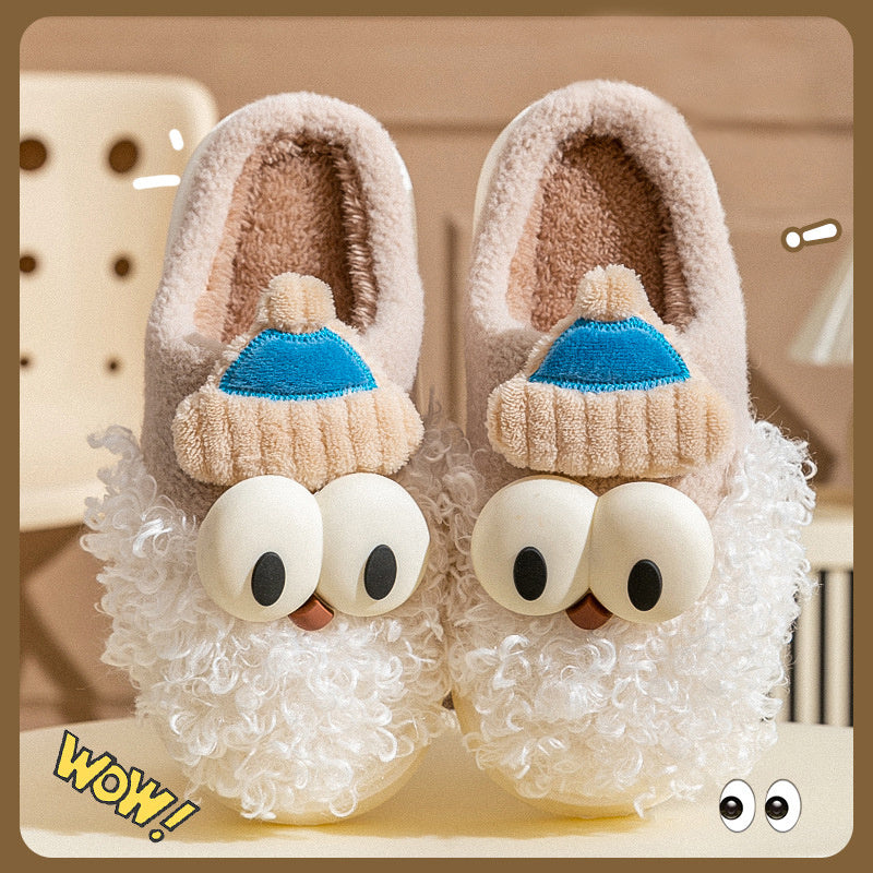 Cartoon Bearded Santa Claus Christmas Slippers