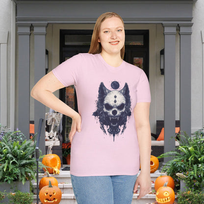 Creepy Skull Wolf Adult T-shirt