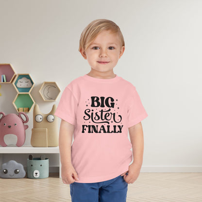 Big Sister Finally (Stars) Toddler Tee