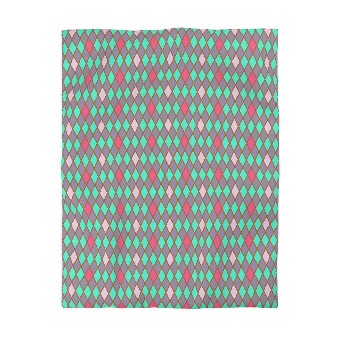 Teal/Pink Harlequin Microfiber Duvet Cover