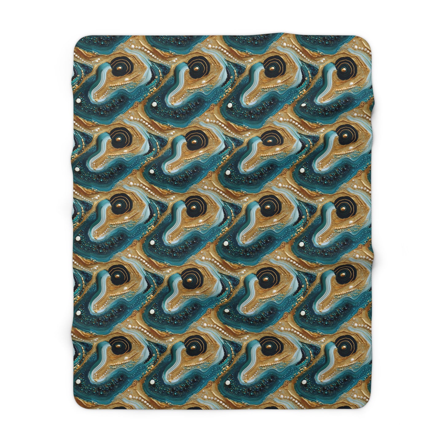 Gilded Ocean Veins Fleece Blanket