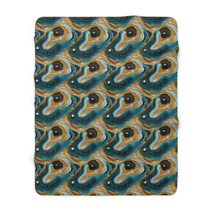 Gilded Ocean Veins Fleece Blanket