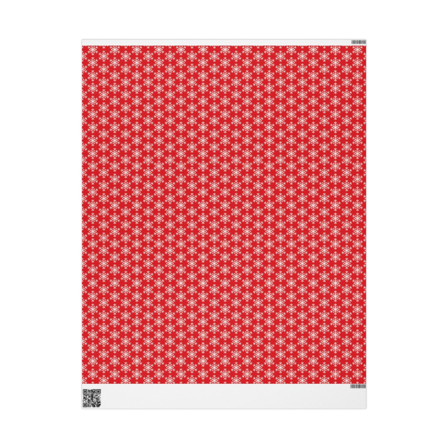 Snowfall on Red Wrapping Paper