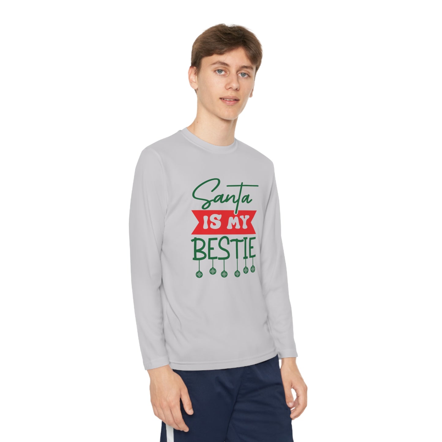 Santa Is My Bestie Youth Long Sleeve Tee