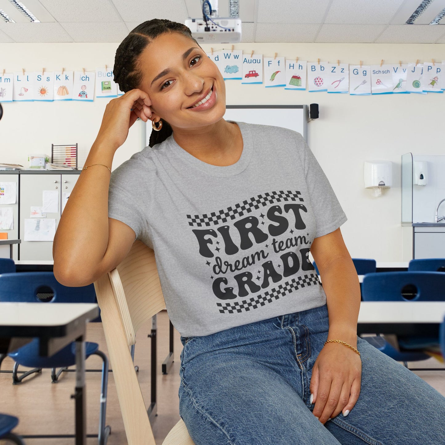 First Grade Dream Team Adult T-shirt