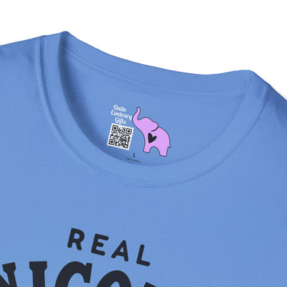 Real Unicorns Have Curves (Rhino) Adult T-shirt