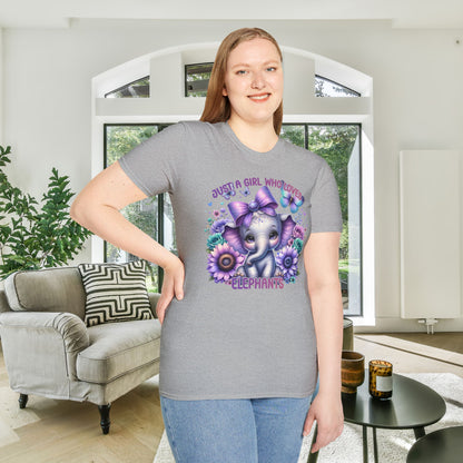 Just A Girl Who Loves Elephants Adult T-shirt