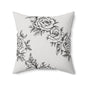Midnight Rose Sketch Throw Pillow