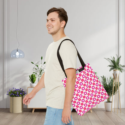 Rosy Star Garden Canvas Tote Bag