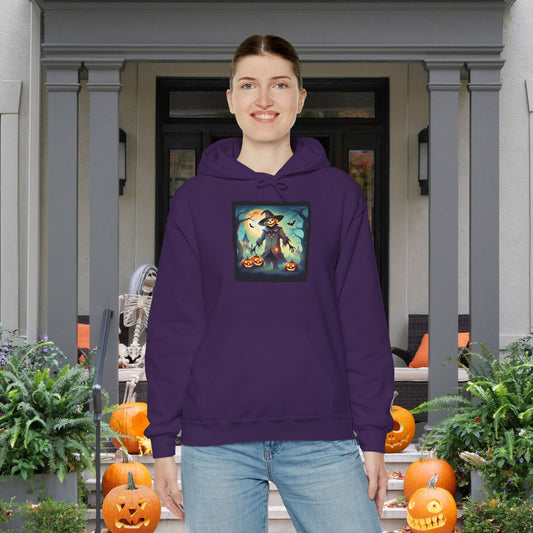 Halloween Scarecrow w/Pumpkins 3 Heavy Blend™ Hooded Sweatshirt