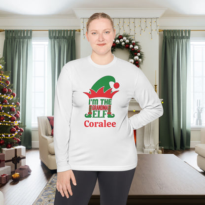I'm The Grandma Elf Personalized Adult Long Sleeve Tee