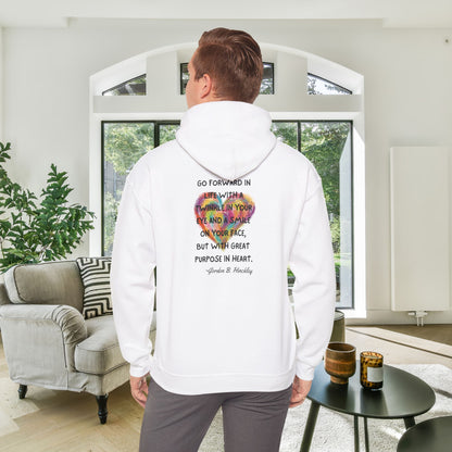 Go With Purpose In Heart Heavy Blend™ Hooded Sweatshirt